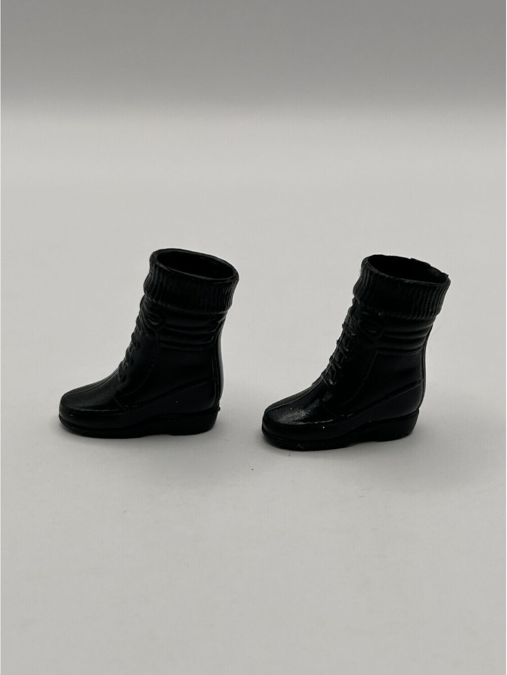 Unbranded Black Tactical Boots Pair 1:6 Doll Shoes